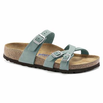 Dámské Franca Birkenstock Soft Footbed Nubuck Læder Blankyt | CZ 450TCE